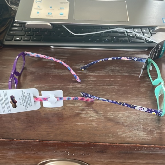 Fashion +2.00 purple & pink print & blue green w/navy blue flower print readers - Picture 16 of 16